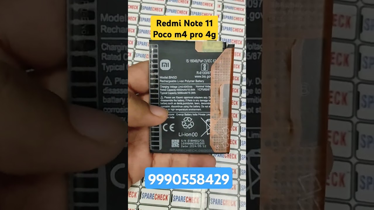 Redmi Note 11 Battery | 100% Original - SpareCheck Mobile Display