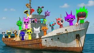 INCREDIBOX SPRUNKI Characters PINKI, OREN, VINERIA, SKY, DERPLE, SIMON ON ANBANDONED SHIP