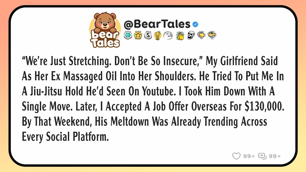 “We’re just stretching. Don’t be so insecure,” my girlfriend said as her ex massaged oil into her...