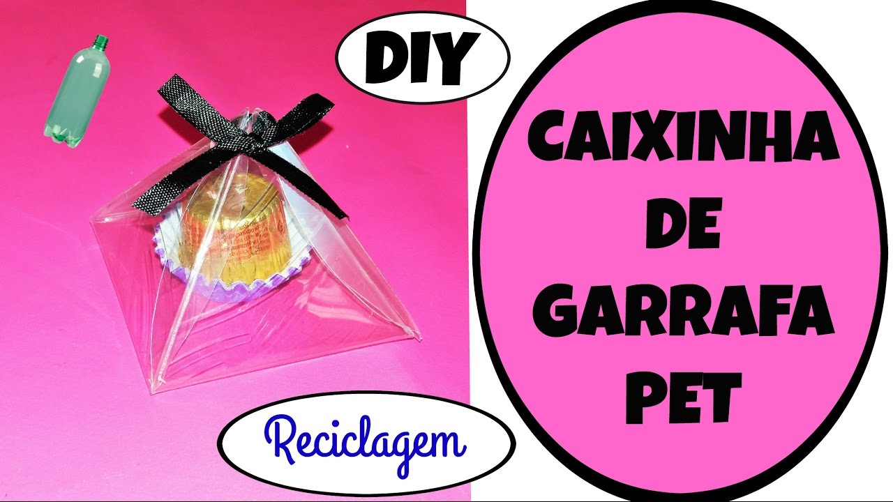 Caixinha de garrafa pet - formato pirâmide - presente ou lembrancinha