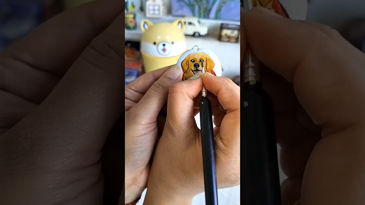 Cute Dog Keychain 🐶❤️ | DIY Hand Painted Dog Keychain 