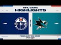 NHL Highlights | Oilers vs. Sharks - February 28, 2026