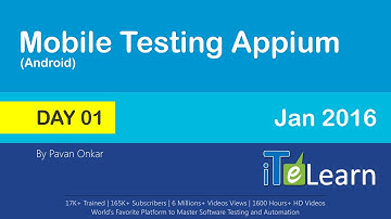 Mobile Testing Training Appium demo day - 01 (Android)