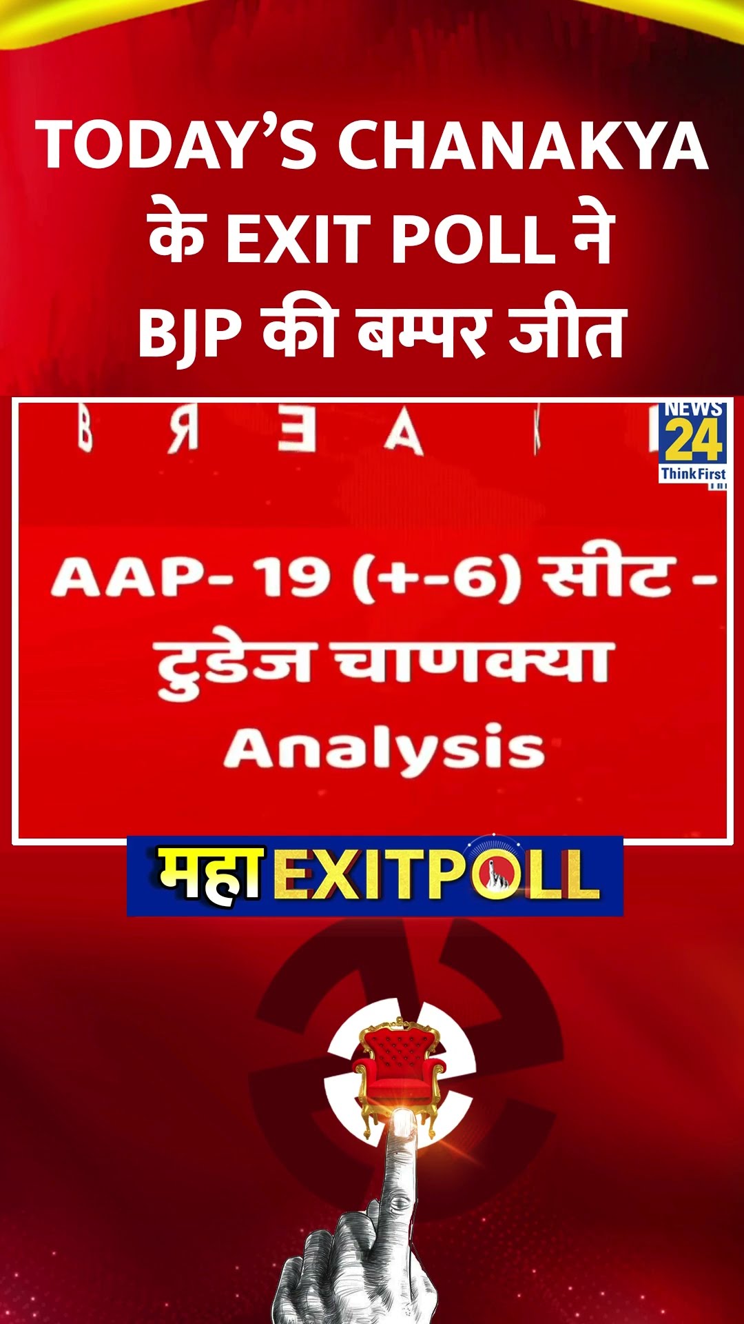 Delhi  Exit Poll 2025 : Today’s Chanakya के Exit Poll ने BJP की बम्पर जीत