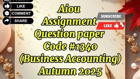 Aiou assignment question paper code 1340 autumn 2025