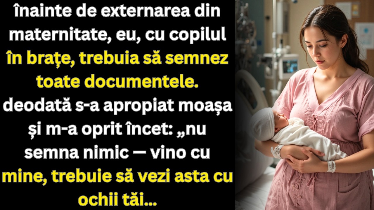 Înainte de externarea din maternitate, moașa m a oprit „Nu semna nimic”