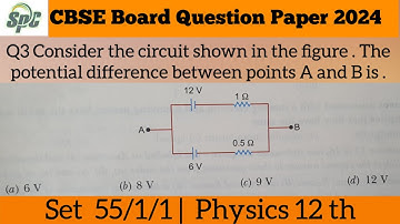 Q3 Consider the circuit shown in the figure . The potential difference between points A and B is -