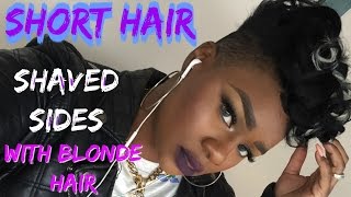 SHORT HAIR WITH SHAVED SIDES AND BLONDE HIGHLIGHTS