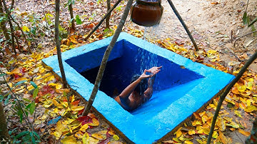 90Days Building Underground House with Swimming Pool And Decoration Underground Room
