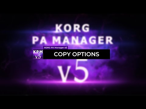 Copy Options - KORG PA Manager v5