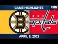 NHL Game Highlights | Bruins vs. Capitals – Apr. 8, 2021