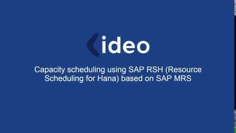 Ideo - RSH in SAP MRS