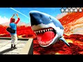 Surviving A LAVA Megalodon TSUNAMI In GTA 5!? (Floor Is LAVA!) - GTA 5 Mods Funny Gameplay