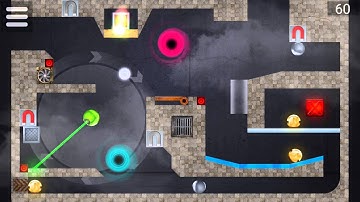 Laserbreak 2 - Level 59 and 60 (Collecting all Coins) playthrough / walkthrough / solution