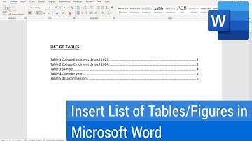 How to create list of tables or figures | Microsoft Word