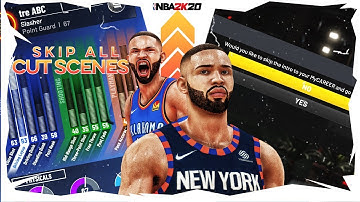 NBA 2K20 SKIP EVERY CUT SCENE AND GO STRAIGHT TO PARK!!