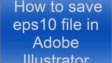 How to save eps file in illustrator