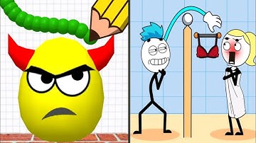 Draw To Smash: Smash Hit Gameplay | Puzzle Game Cartoon | Brain Teasers | Relaxing Video