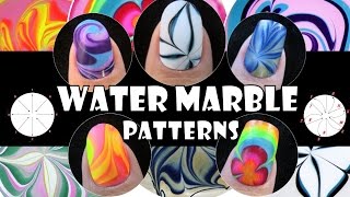 WATER MARBLE PATTERNS 1 | HOW TO BASICS | NAIL ART DESIGN TUTORIAL BEGINNER EASY SIMPLE