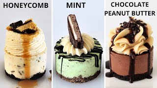 3 EASY Mini Cheesecakes No Bake Peanut Butter & Chocolate Mint Honeycomb EASY Make Ahead COMPILATION