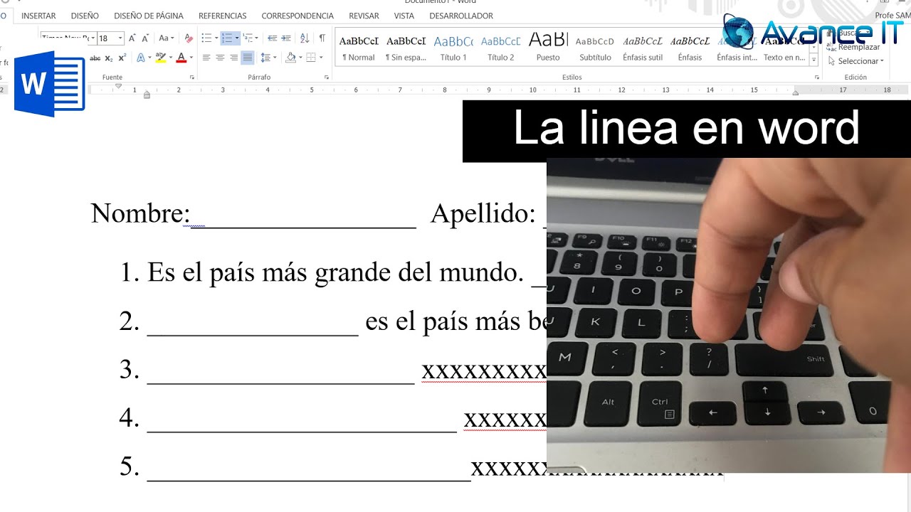 Hacer Lineas En Word Como hacer la Linea en Word | Ideal para maestros. - YouTube