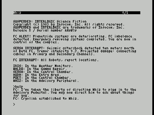 Suspended - Interlogic Science Fiction (ZxZvm) (by Infocom) (ZX