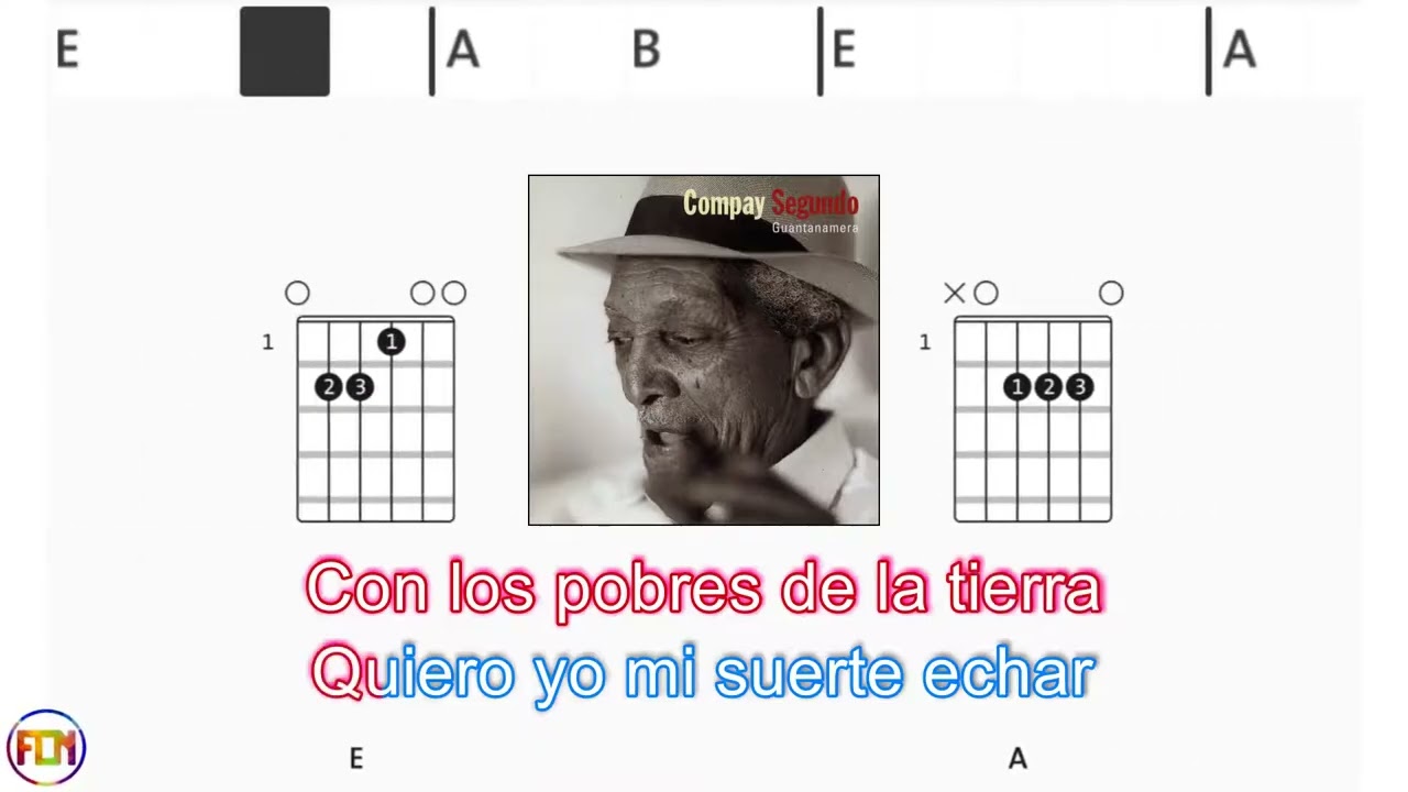 COMPAY SEGUNDO Guajira Guantanamera FCN GUITAR CHORDS & LYRICS
