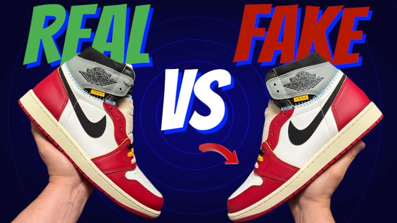 2025 Real Vs Fake Nike  Union x Air Jordan 1 High OG 'Chicago/Shadow'