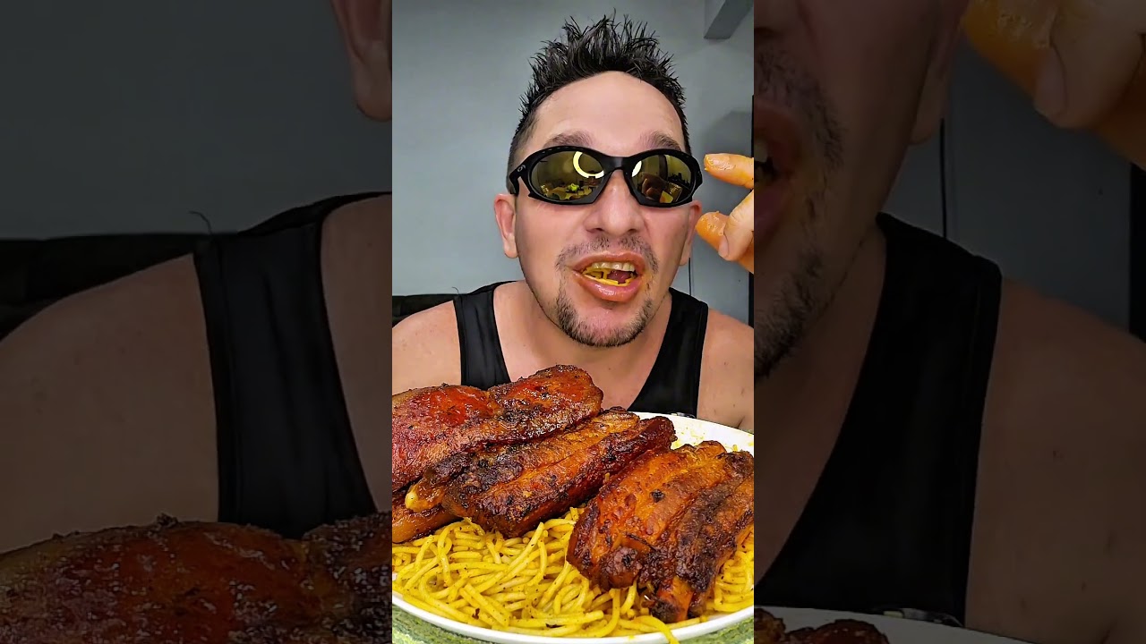 toucinho de porco frito com macarrão a melhor receita #viralvidio