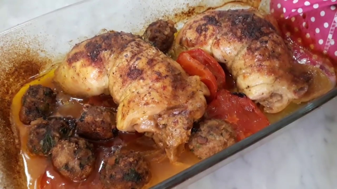 أفخاذ الدجاج المحشية مع بطاطا مشرملة على الطريقة المغربية 😋😋