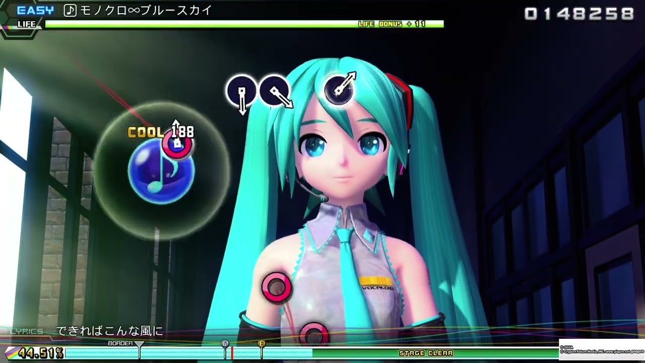 初音ミク Project DIVA Future Tone DX - Monochrome Blue Sky (Easy