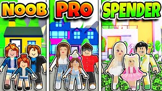 NOOB vs PRO vs ROBUX SPENDER FAMILY CHALLENGE in ADOPT ME