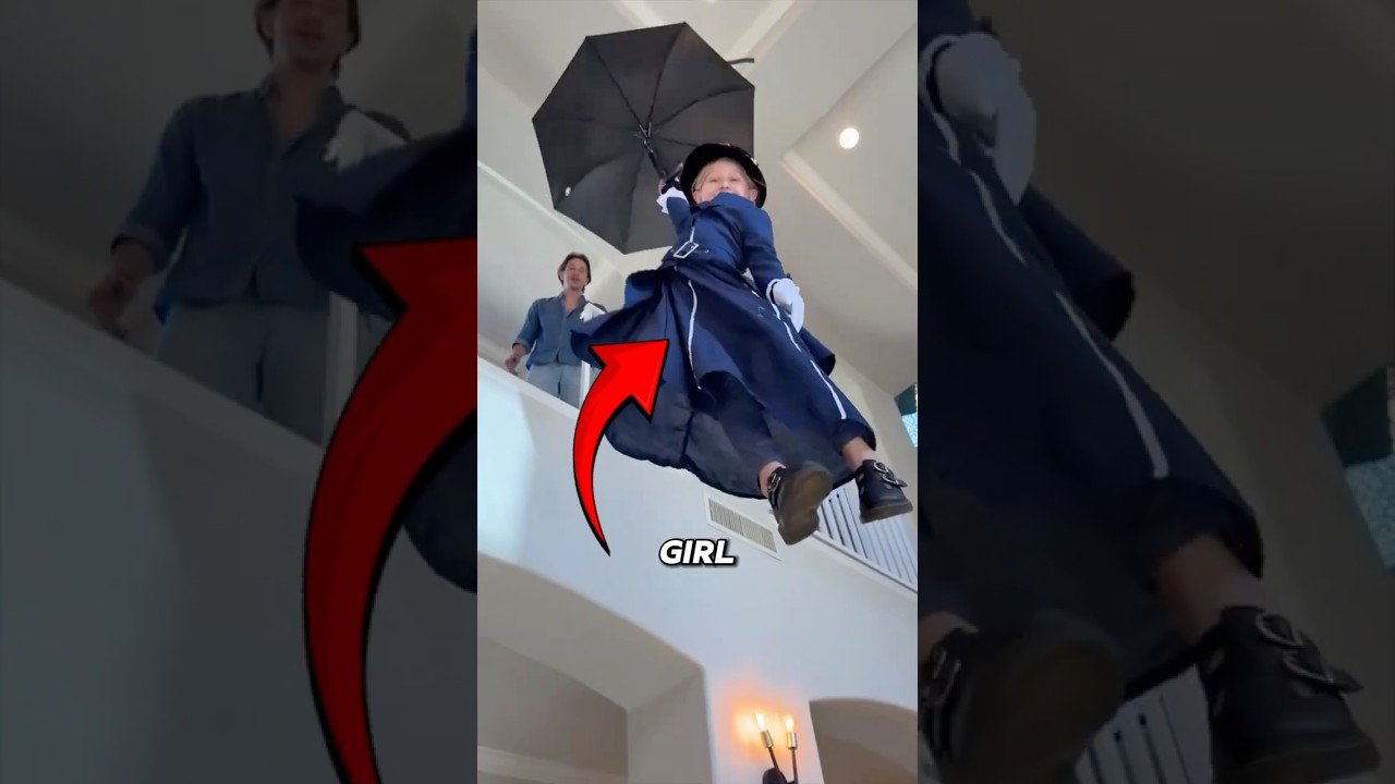 How Is She Floating Down With Just an Umbrella?