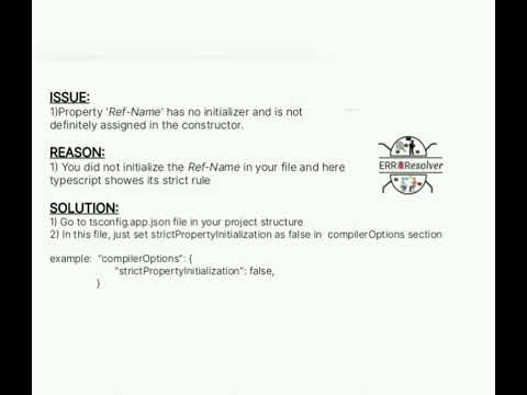 Property '#RefName' has no initializer and is not definitely assigned in the constructor.