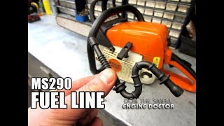 Fixing A Chainsaw That Leaks Gas Stihl Ms290 Ms390 Fuel Line Replacement Youtube