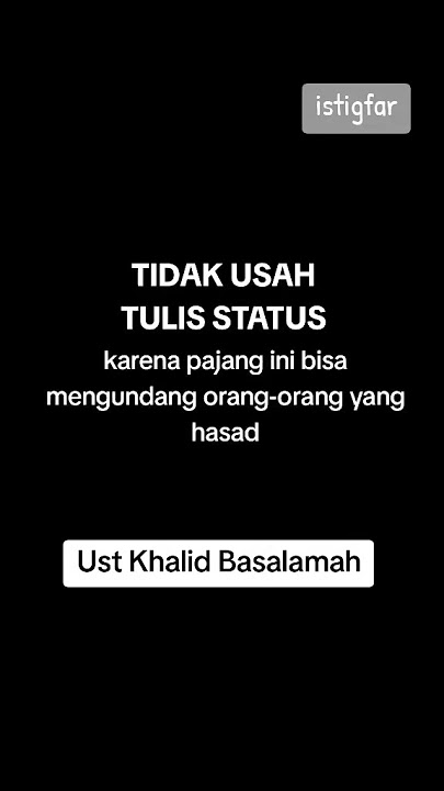 JANGAN PAMER DALAM STATUS WA