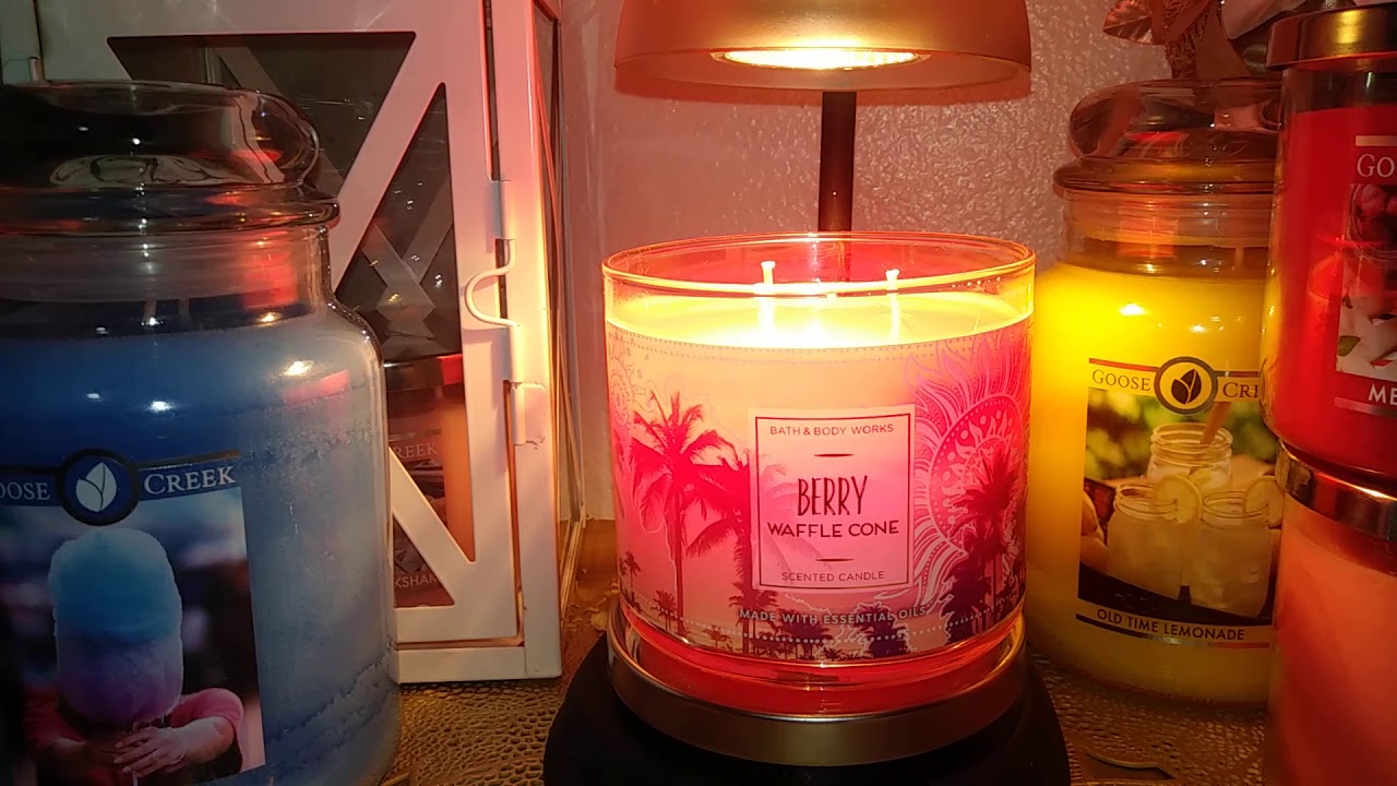 Berry Waffle Cone🍦🍓Bath and Body Works Candle review jan2020 YouTube