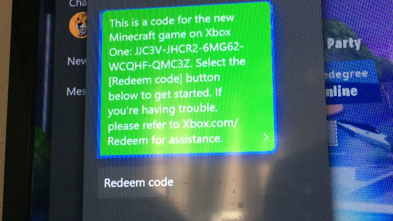 FREE DOWNLOAD CODE FOR MINECRAFT ON XBOX ONE - YouTube