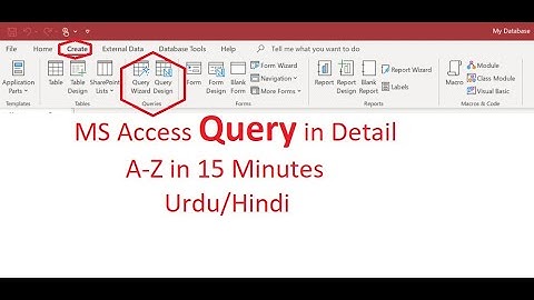 Microsoft Access; Queries in Detail; Urdu/Hindi