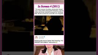 In Scream 4 (2011)The actor playing Ghostface accidentall tripped over a lamp while chasing,