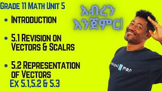 Grade 11 Maths Unit5 Intro5.1 Revision on Vectors & Scalars 5.2 Representation of Vectors x 5.1- 5.3