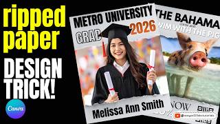 Ripped Paper Poster Design in Canva, Ripped paper Pop Out in Canva Step by Step