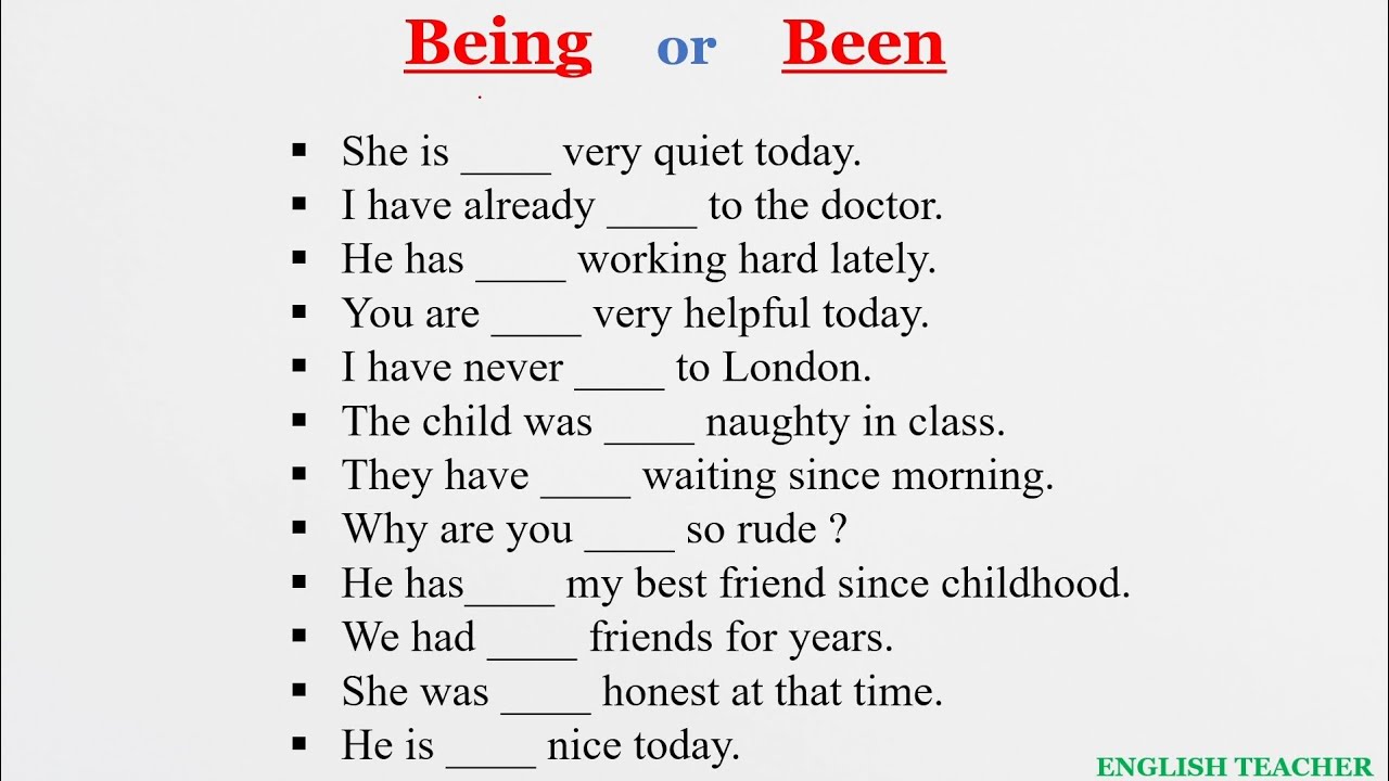 English Grammar Exercise-/Difference between BEEN & BEING/#english#education#learning#englishgrammar