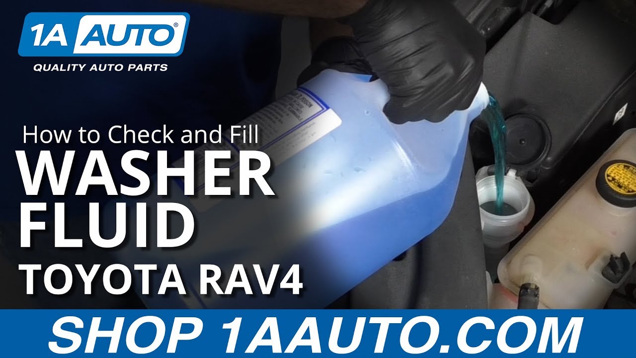 How to Check and Fill Washer Fluid 2005-16 Toyota RAV4 | 1A Auto