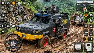 BRIMOB Armored Vehicle Mountain Off Road Mud Driving - BUSSID Simulator 3D - Android Gameplay screenshot 4