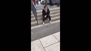 Turkish girl smoking spitting