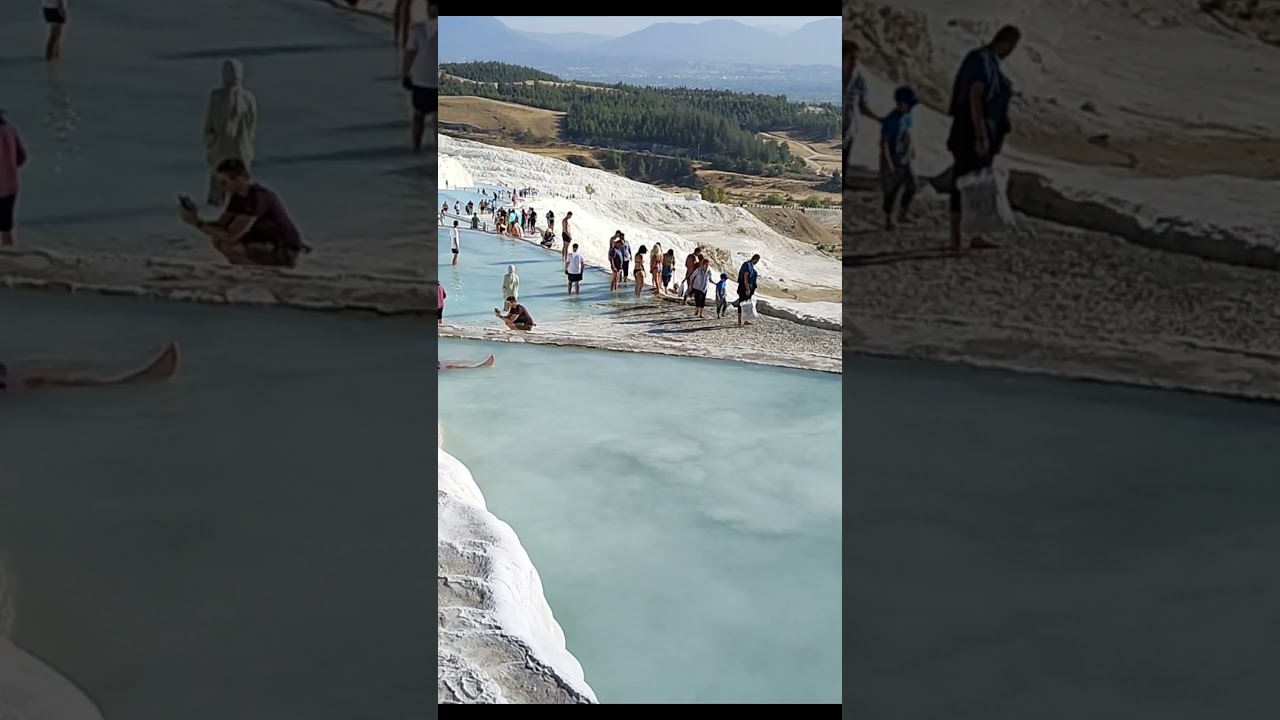 Памуккале, термальные источники в Турции. Pamukkale, thermal springs in Turkey. 