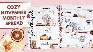 PLAN WITH ME | COZY NOVEMBER MONTHLY SPREAD | THE HAPPY PLANNER