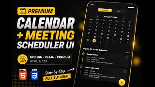 Datos 📅✨ Premium Calendar + Meeting Scheduler UI | HTML & CSS Actualización