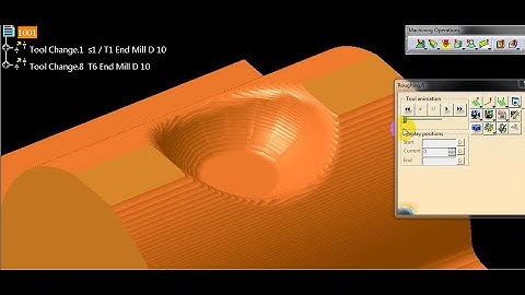 Catia CAM tutorial : Suface machining step 4